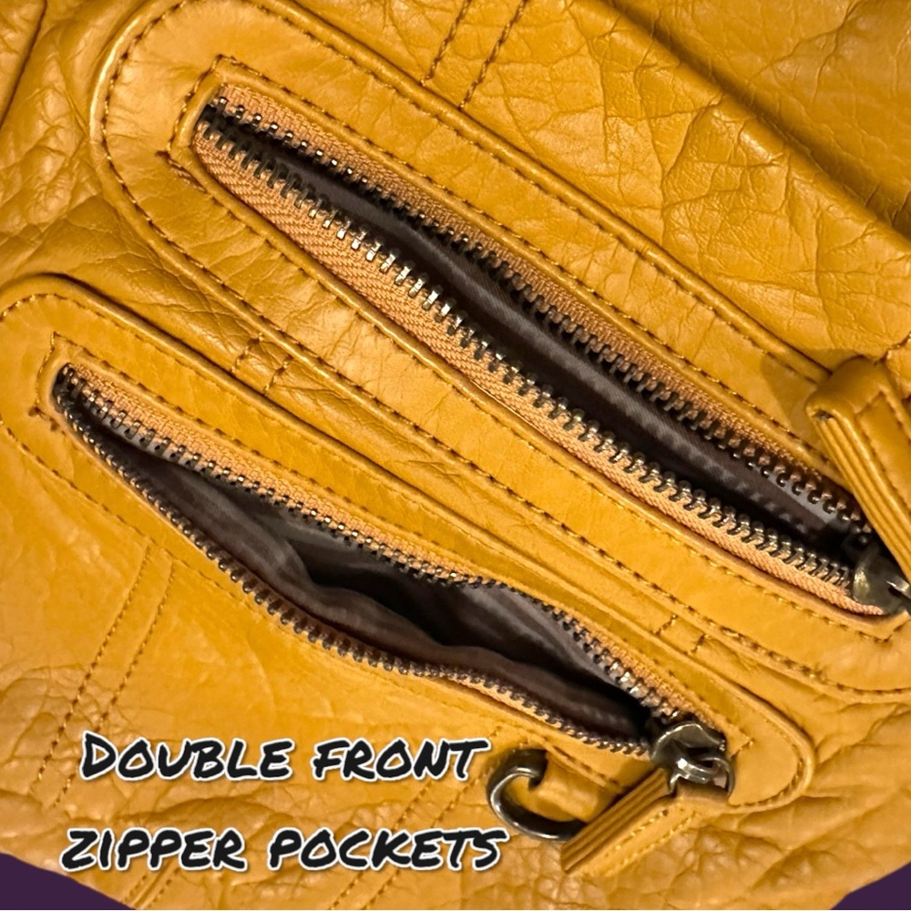 EUC Ampère Creations Vegan Willa Crossbody Bag in Mustard - Picture 6 of 11